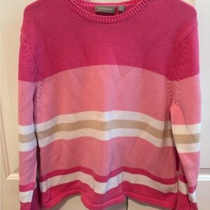 Croft & Barrow Pink Crew Neck Sweater with Ribbed Knit